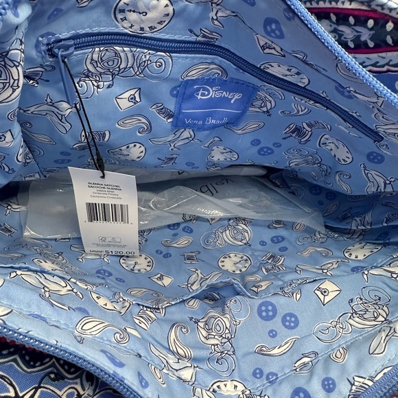 Vera Bradley Disney Cinderella Glenna Tote NWT Great Pattern Placement - Picture 11 of 14